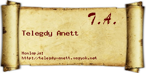 Telegdy Anett névjegykártya